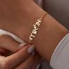 Custom Hebrew Name Bracelet Personalized Name Pendant Women Men Stainless Steel Jewelry Customized  Couple Valentine's Day Gifts