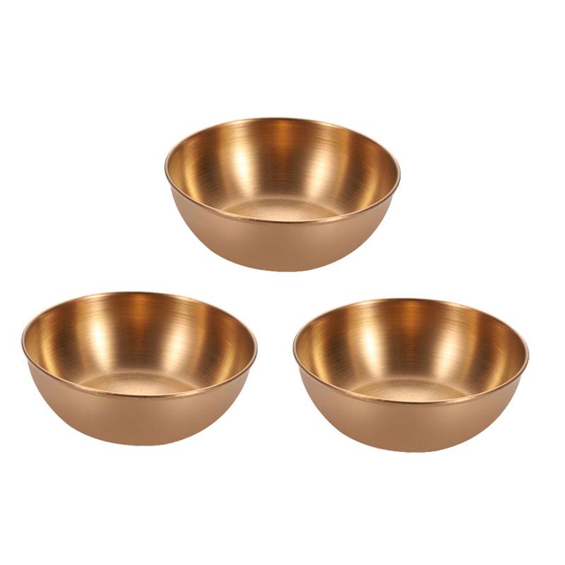 3pcs Stainless Steel Soy Sauce Dish Small Dish Sauce Seasoning Dish Home Hotel Kitchen Japanese Dipping Sauce Dish