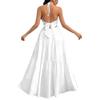 Abito da Sposa e Festa Bohemien Profondo Scollo a V Sulla Spalla con Cintura per Donna