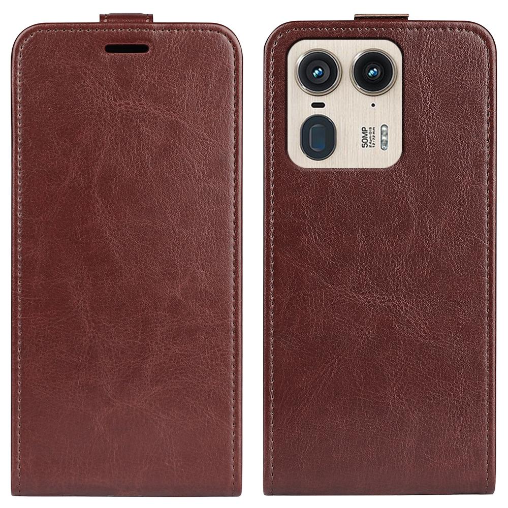 

Для Motorola Edge 50 Ultra 5G/Moto X50 Ultra 5G Чохол Вертикальний Фліп Слоти для Карт Шкіряний Чохол для Телефону Brown