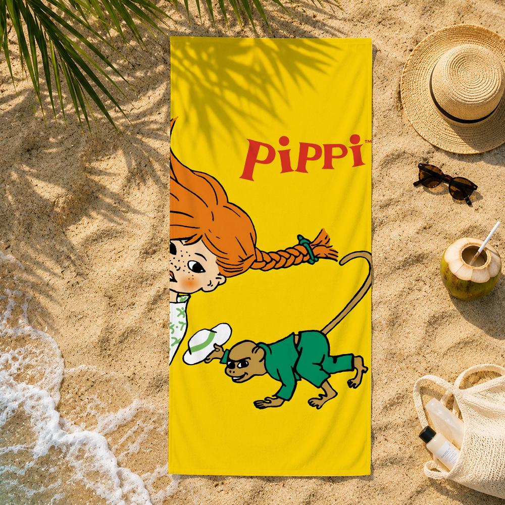 Asciugamano Classico P-Pippi Calzelunghe in Microfibra Ultra-Fine Asciugatura Rapida Assorbente, Asciugamano da Spiaggia per Vacanze al Mare e Nuoto