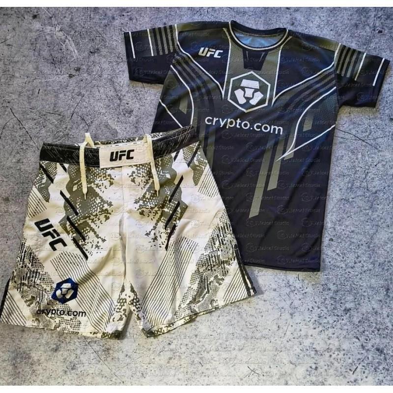 Férfi lélegző gyorsan száradó boksz edzőszett Kígyómintás rövid ujjú póló rövidnadrág MMA küzdősportok