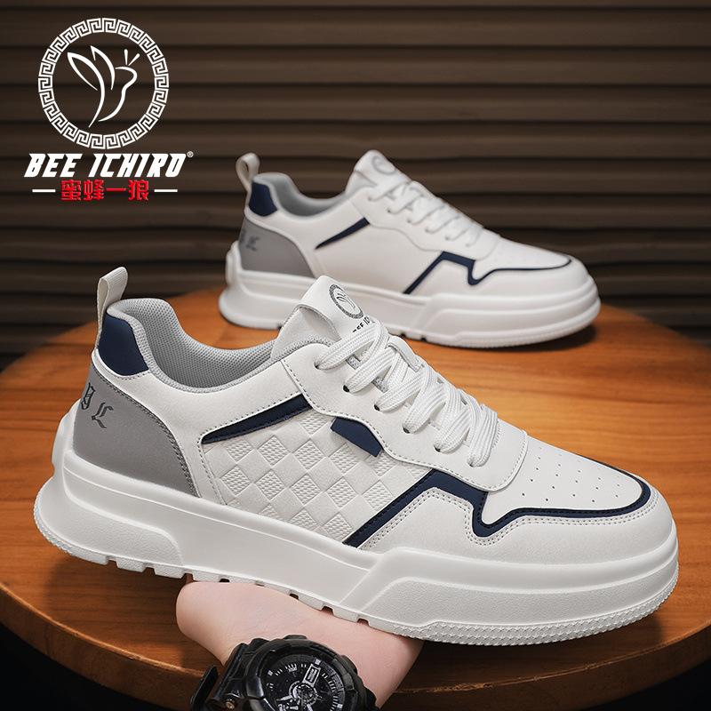 Casual spring and summer men's shoes do not stink feet sports style soft leather shoes versatile low-top board shoes