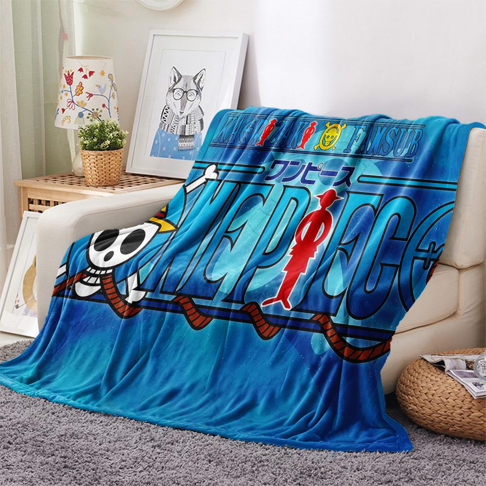 1PC Anime One Piece Patterned Flannel Blanket Suitable For All Seasons For Home Decor Warmth And Comfort Gifts Holiday Present