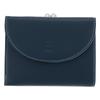 Comme Ca Genuine Leather Bifold Wallet with Clasp Macaron Cowhide Clasp Coin Large Mini Navy Women's Closure, Pattern, 74701, Leather, Closure, Purse,