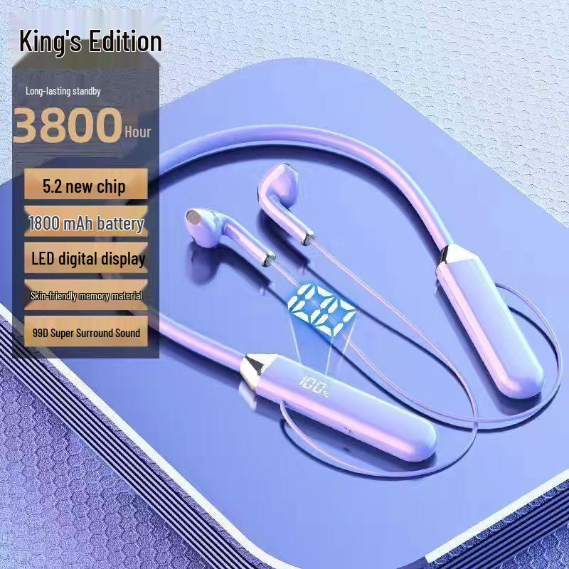 Wireless Sports Neckband Bluetooth Headphones with Long Battery Life, Universal Fit, Non-Slip Design