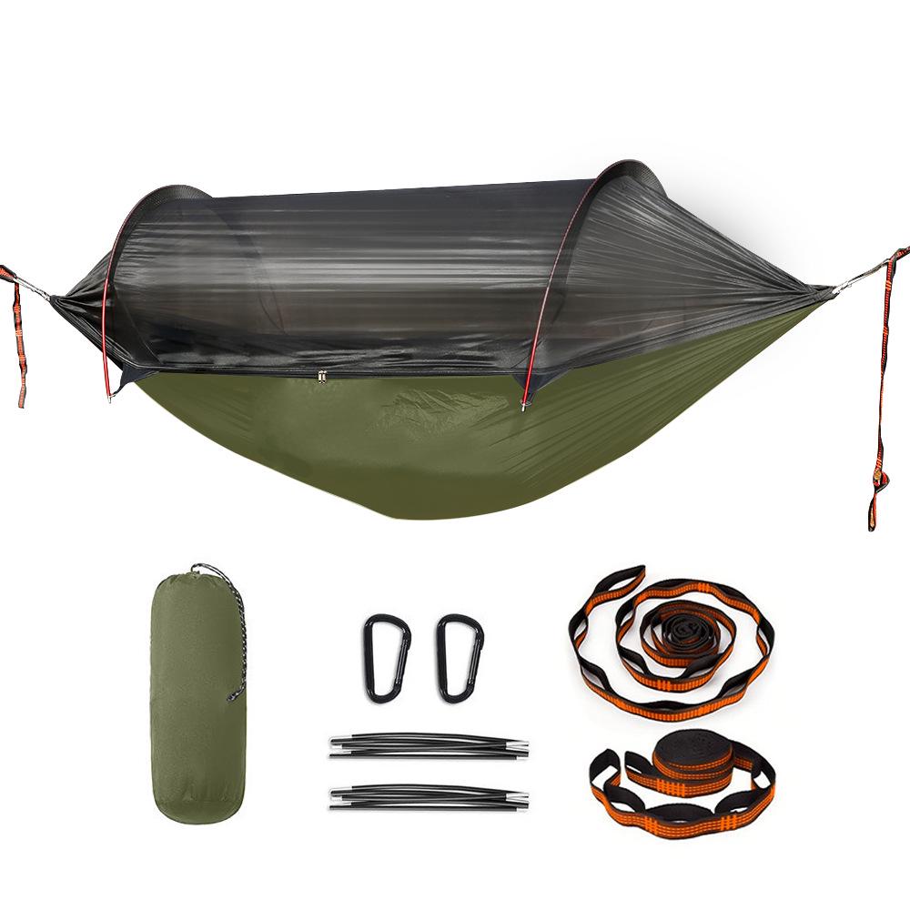 

Outdoor Aluminum Double Hammock with Mosquito Net, Anti-Tip Design, Family Camping Swing Tent