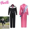 2023 Barbie Movie Cosplay Costume In Ice Hemp Fabric With Pu Material
