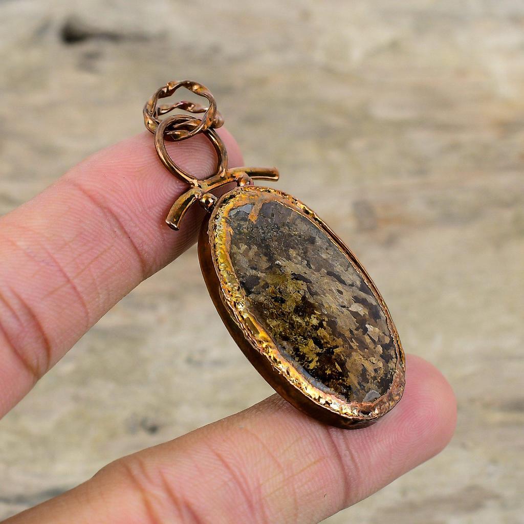 Bronzite Pendant Electroformed Copper Pendant Handmade Pendant Electroformed Jewelry Gemstone Pendant Wedding Gift Wonderful Copper Jewelry