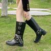 Belt Buckle Retro High Boots New Style Long Thick Heel High Height Simple Comfortable Versatile Trendy Women's Boots