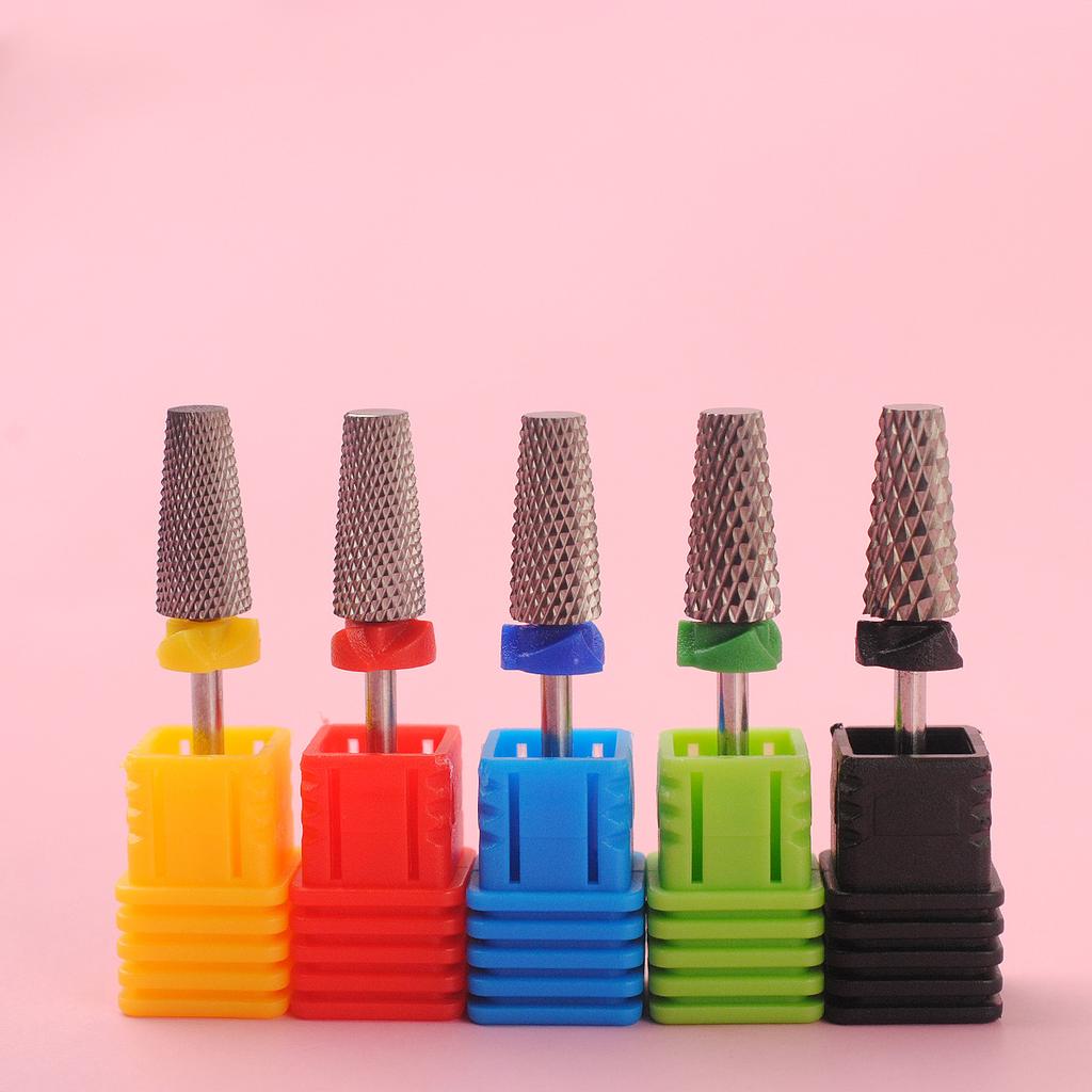 1PC 5 In 1 Nail Drill Bits Tungsten Steel Cross Teeth Manicure File Nail Cutter Acrylic or Hard Gel Nail Polish Remove Drill Bit