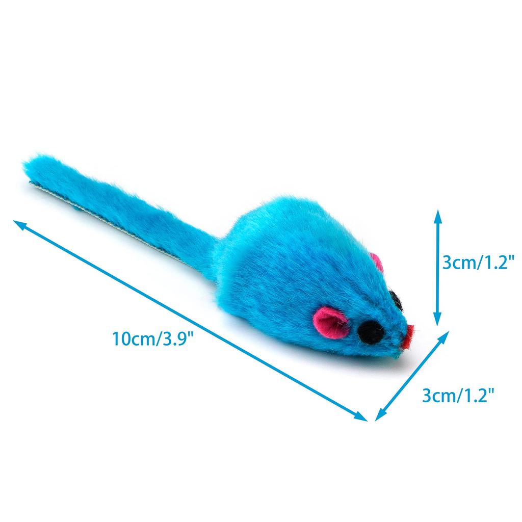 Chiwava 10cm Fluffy Cat Wobble Mouse Interactive Multicolored 36-Piece Toys, Toys, Toys,