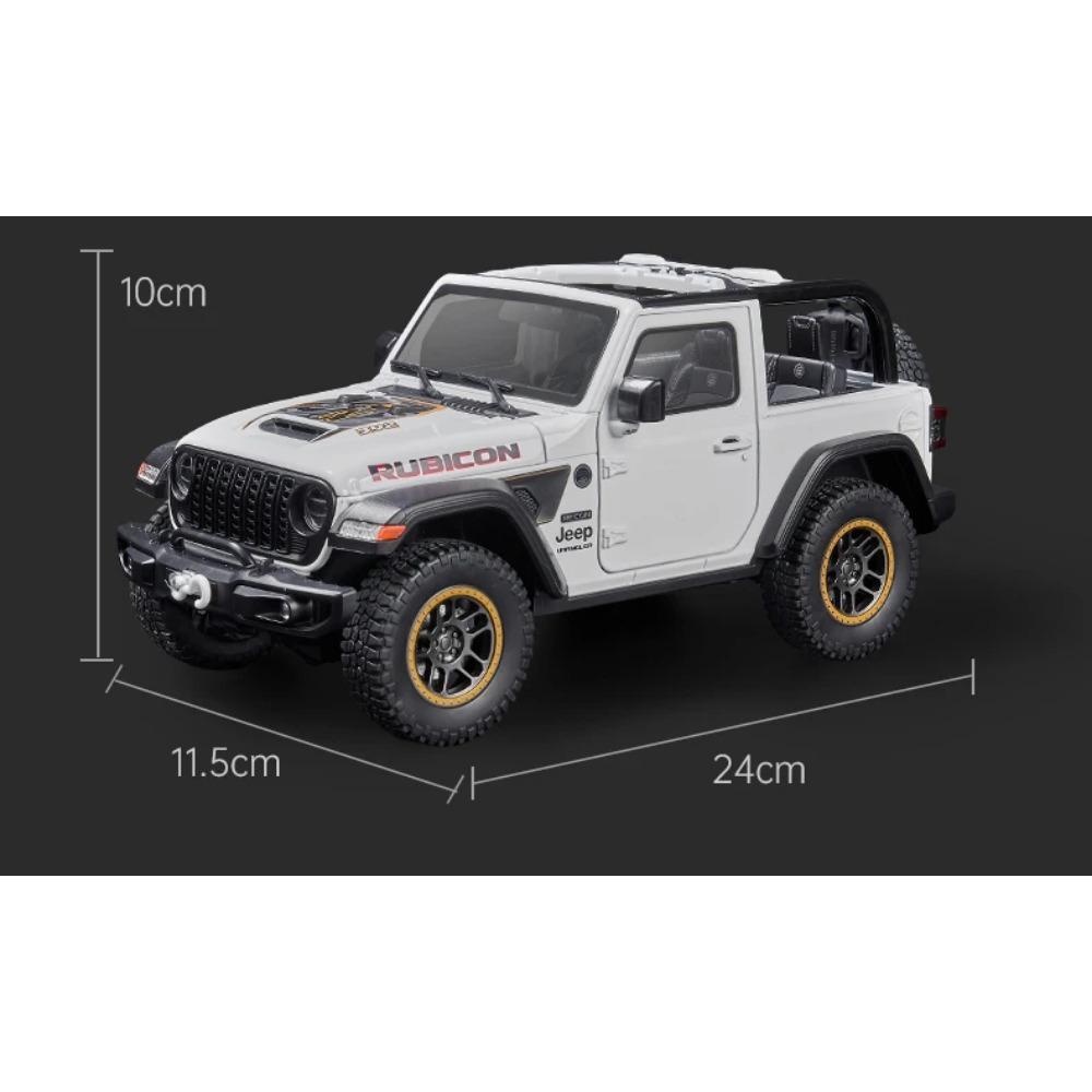 Escala 1/18 Jeep Wrangler Rubicon Versión Convertible SUV Todoterreno Modelo de Coche de Metal Fundido a Presión Juguetes para Niños Regalos de Cumpleaños
