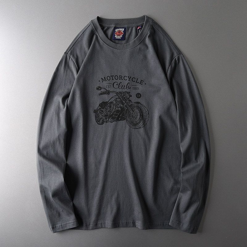 Weight Spring and Autumn Pure Cotton Long Sleeves T-Shirt Men's Fashion Brand Clothes Export Export Original Tail Single Men's Clothing Cotton T-shirt