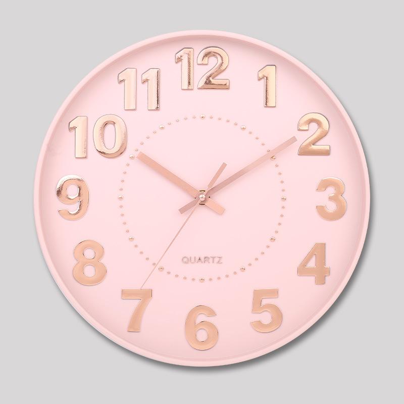 12 Inch 30CM Silent Wall Clock, Creative and Fashionable, Three-dimensional Digital Minimalist Clock for Home Living Room