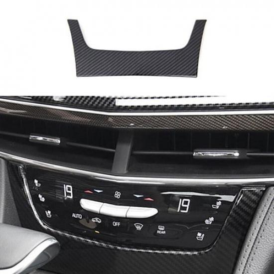 1x For Cadillac CT6 2016-2020 U Type Frame Trim ABS Middle Console Carbon Fiber