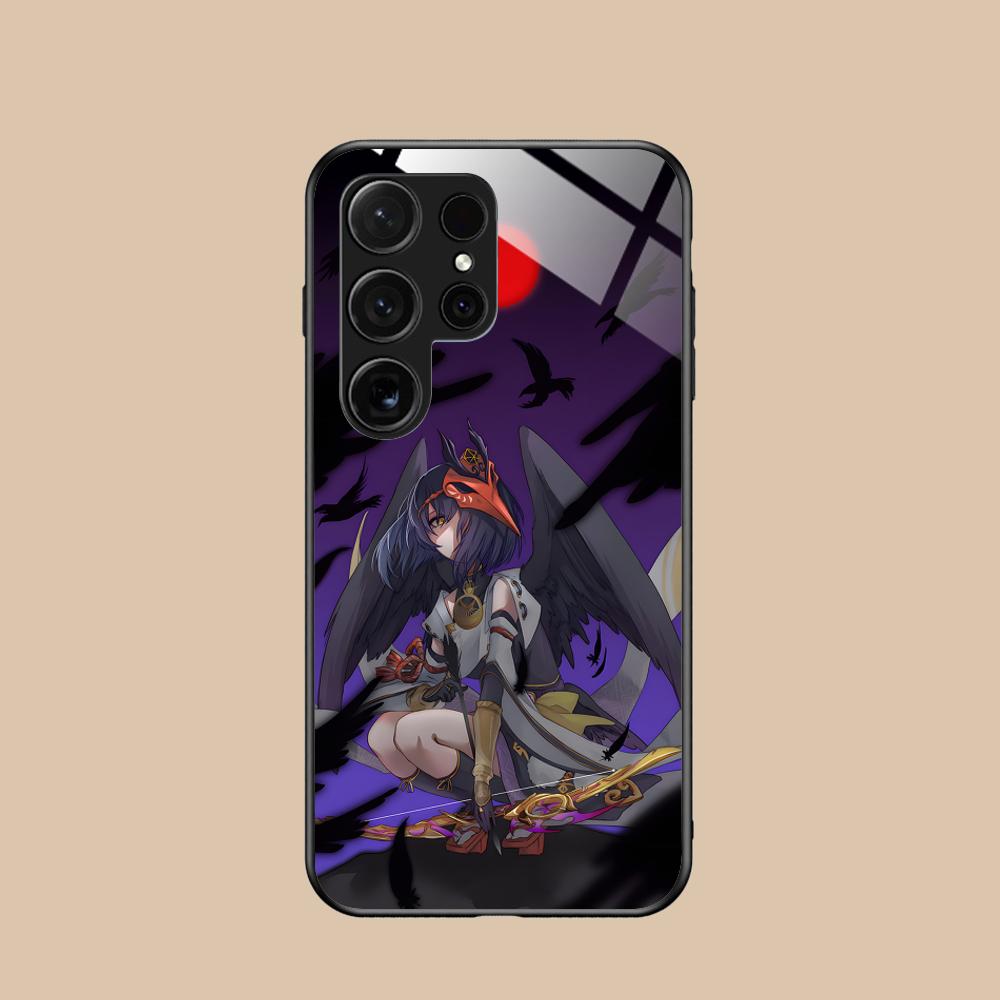Game GI Kujou Sara Mobile Phone Case for Samsung Galaxy S26 S25 S24 S23 S22 S21 S20 Note20 Plus FE Ultra Glass Colorful Cover