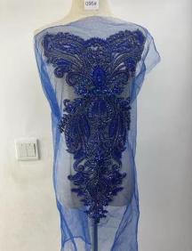 New Handmade Sew on Rhinestone Bodice Patches Appliques Sew on for Wedding Party 60CM королевский синий