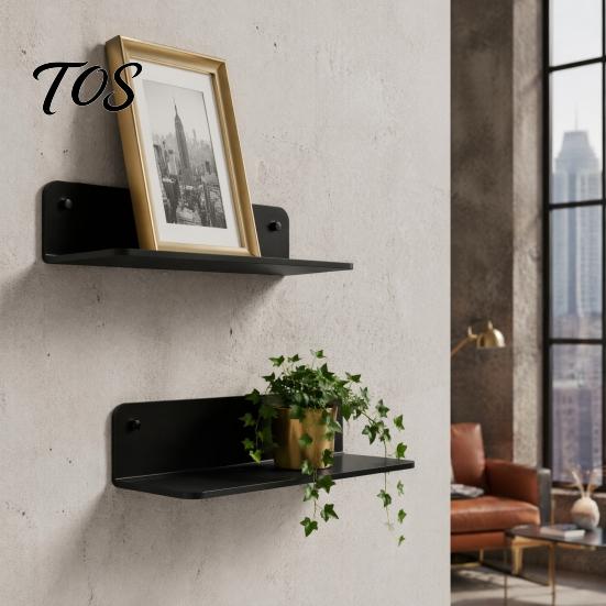 Wall Mounted Storage for Small Items 2PCS Hanging Floating Shelf, Adhesive-Backed/Hole Punching Installation Versatile Shelf Rental Design,