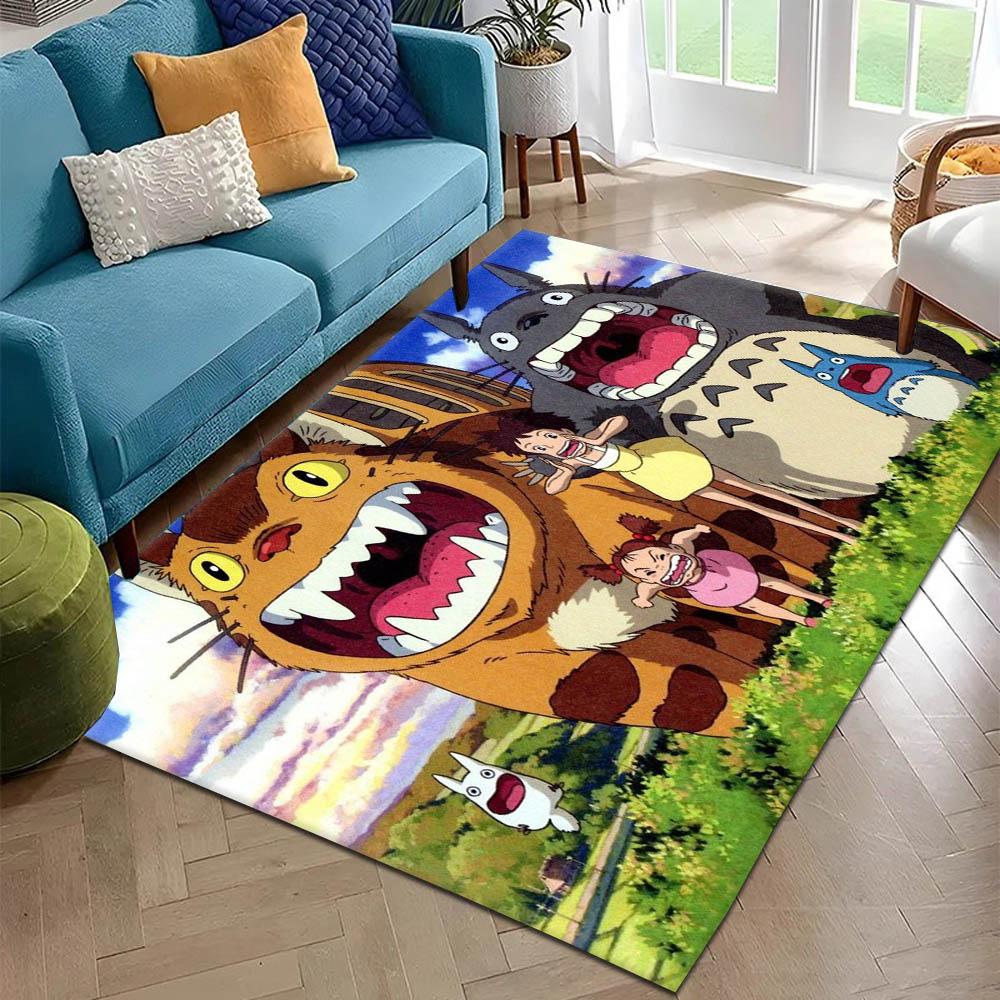 3D T-TotoroS Cartoon Anime Japan Teppich Teppich für Kunst Wohnzimmer Dekor Sofa Zuhause Schlafzimmer Geschenke Fans Teppichboden Rutschfeste Fußmatte
