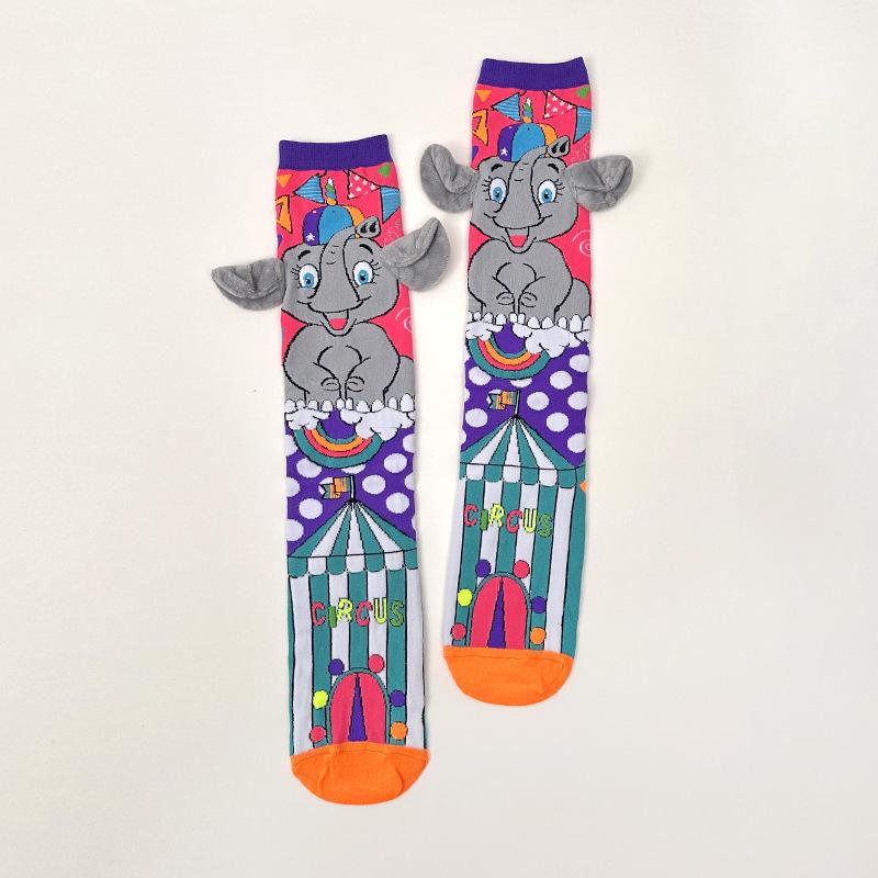 3D Cute Kids' Mid-Calf Socks - Mickey, Minnie & Rabbit Designs
