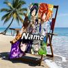 Custom Name Personalized Genshin Impact Print Beach Towel, for Trip Camping Beach Party Home Decor, Birthday Gift for Family & Friends