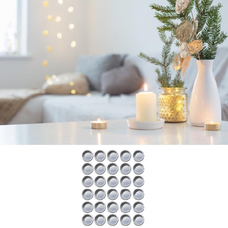 30Pcs Aluminum Candle Cup Set for DIY Scented Candle Making Tealight Bases Round Containers Wax Candle Holders Tins Jars
