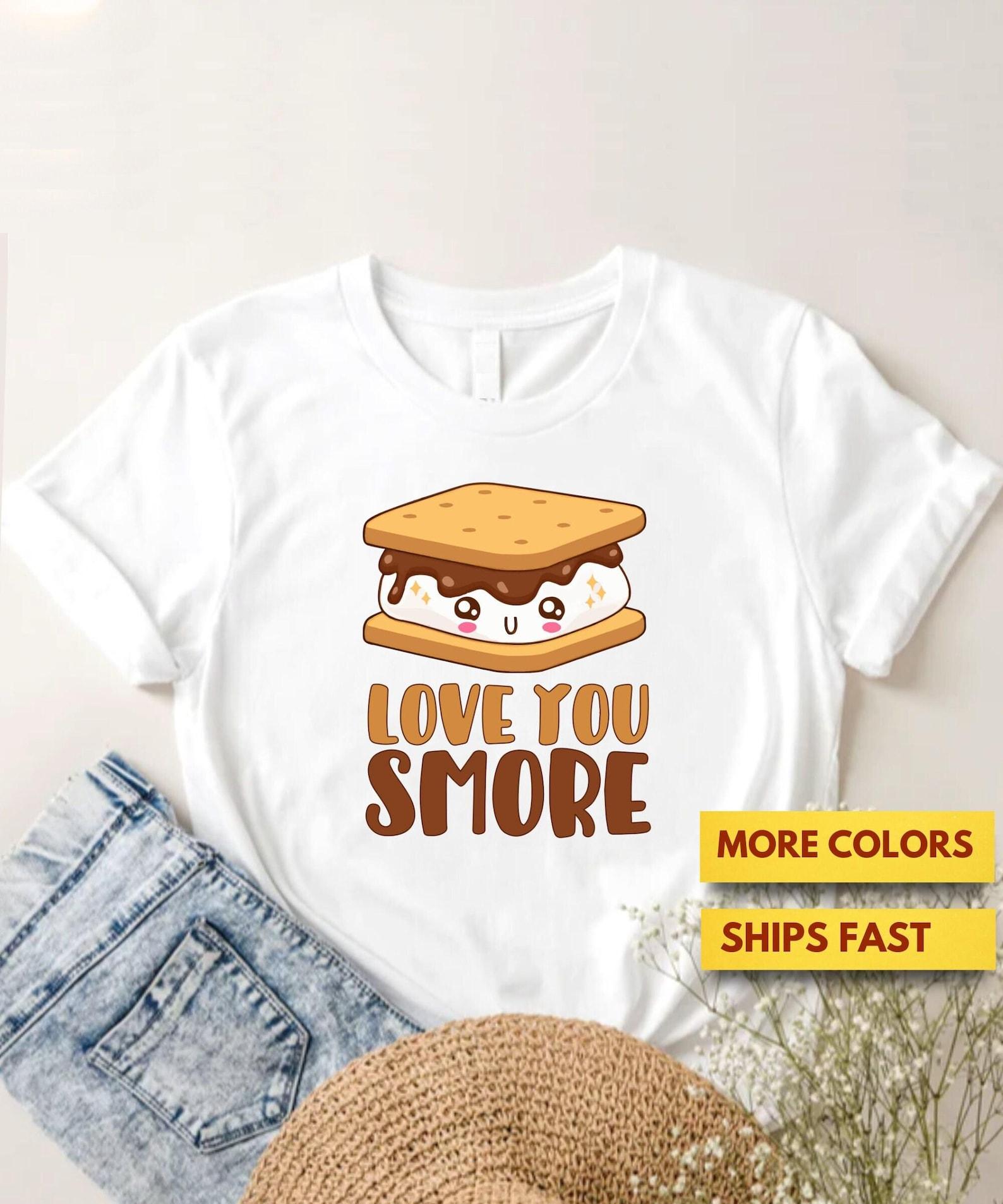 Love You Smore Cute Kawaii Marshmallow Pun T shirt, Smores Lover Premium T shirt, Funny Foodie Premium T shirt 2XL