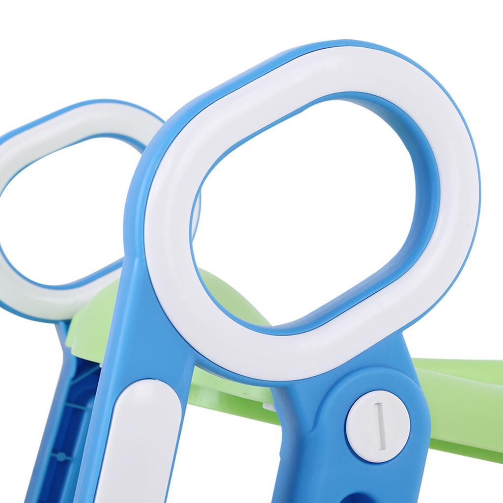 Baby Toddler Hard Toilet Chair Ladder Adjustable Safety Potty Training Seat (Blue   Green)