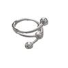 Fashion Copper Color Multilayer Ball Rings For Women Girls Minimalist Metal Geometric Lines Adjustable Finger Ring Jewelry Gifts