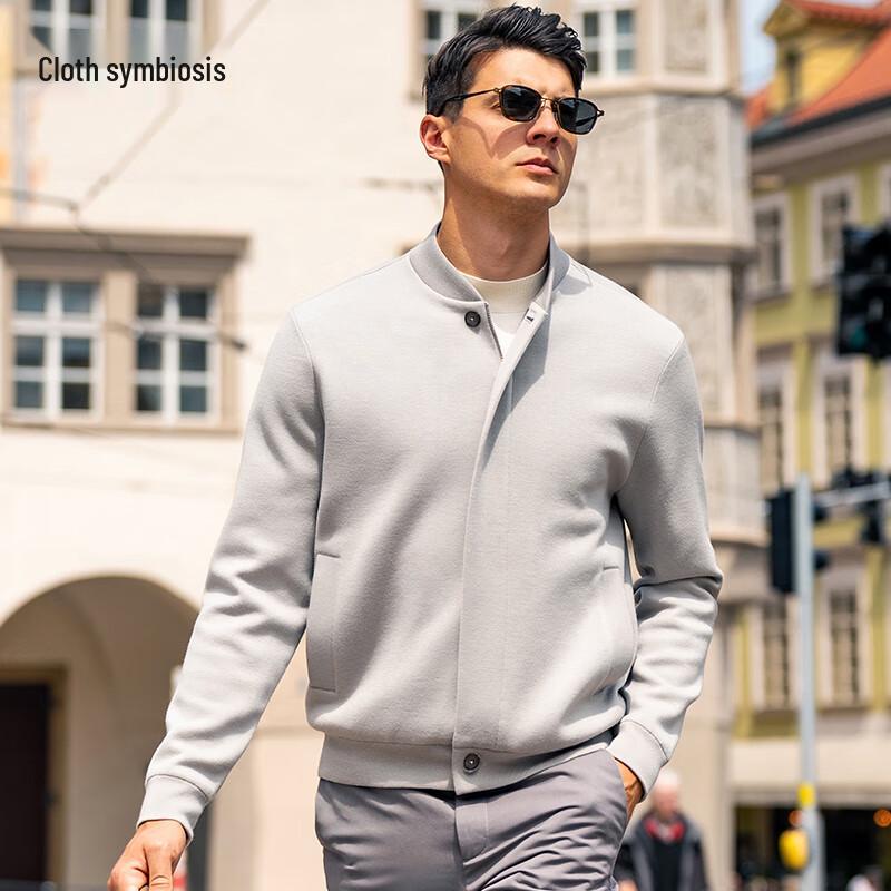 

Мужская куртка из смесовой шерсти с бейсбольным воротником 2XL