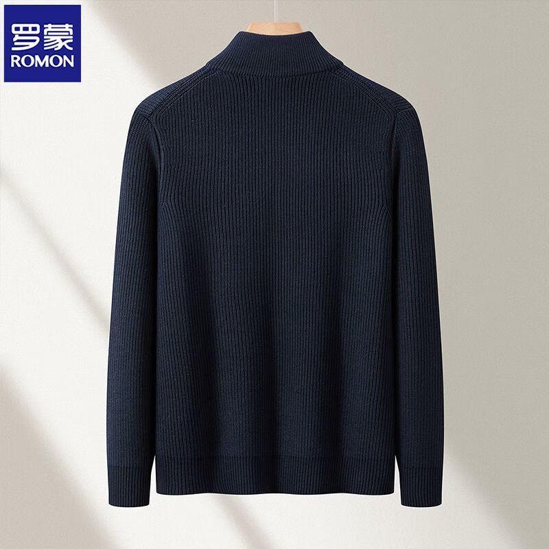 Romon Men's Classic Stand Collar Knit Cardigan