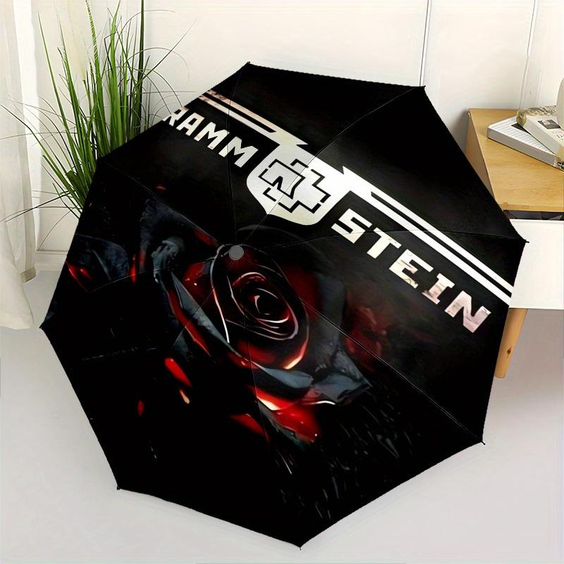1pc Rammstein, Rose Themed High-quality Umbrella,Automatic Opening and Closing Umbrella,Multi-functional Umbrella G0811010