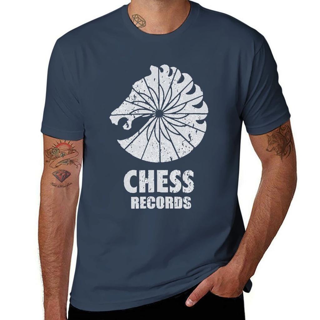 Chess-Records T-Shirt Men T Shirt Cotton 100% Black Cotton T-shirt Plain for Man Package T-Shirt