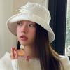 Solid Color Bowknot Fisherman Hat Sunscreen Canvas Basin Hat Male Bow Bucket Hat  Travel