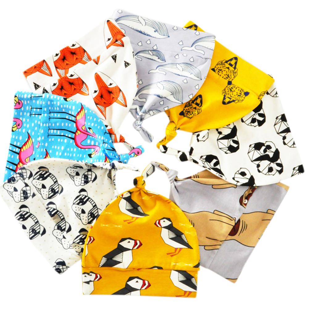 Print Knitted Beanie Cap Cartoon Animal Cotton Hat Children Unisex Spring/Autumn
