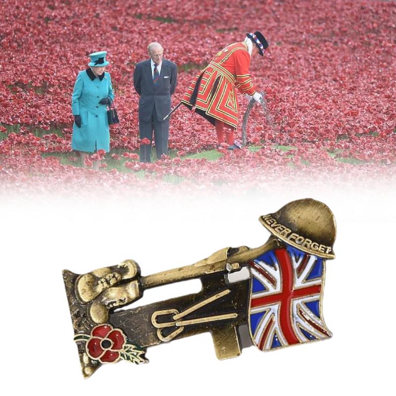 Elegant Vintage Poppy Flower Brooch Stunning Fashion Pin For Men And Women