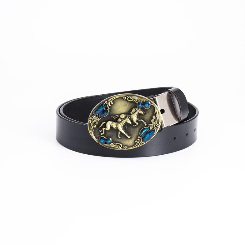 Men's Retro Punk Metal Buckle Leather Belt