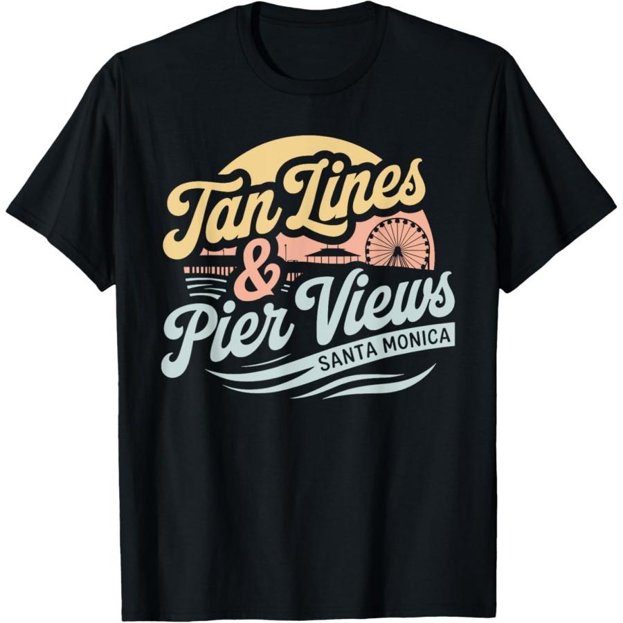 California Beach Vibes Featuring Santa Monica Sunset T-Shirt S