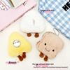 Cute Cartoon Cheese Toast Plush Pendant & Egg Doll Brooch for DIY Clothing, Shoes, and Socks Accessories.