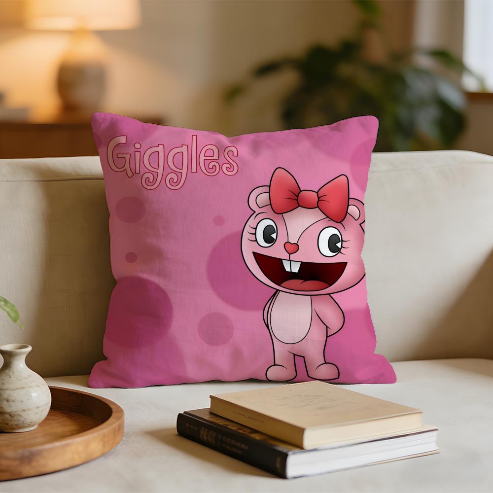 Cartoon Hot HHappy Tree FFriends NNutty Cushion Cover Short plush pillowcase for bed sofa carwashable