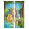 Animali Selvatici Che Vivono Lungo il Fiume Tende Trasparenti per Soggiorno Tenda Finestra in Tulle Trasparente Camera da Letto Cucina Velo Drappeggi