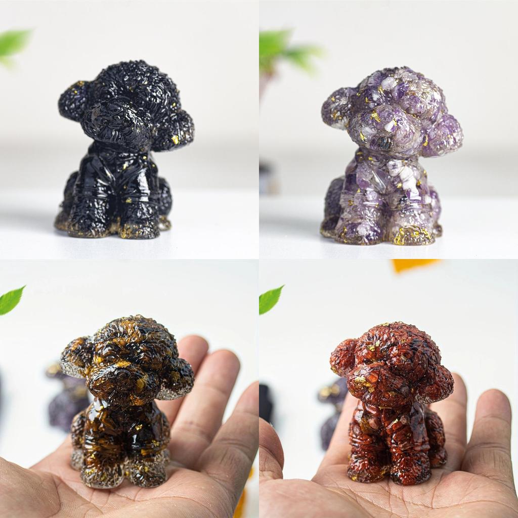 Figurine Chien Teddy Art Résine Décoration Cristal Pour Cadeau Et Décoration Intérieure