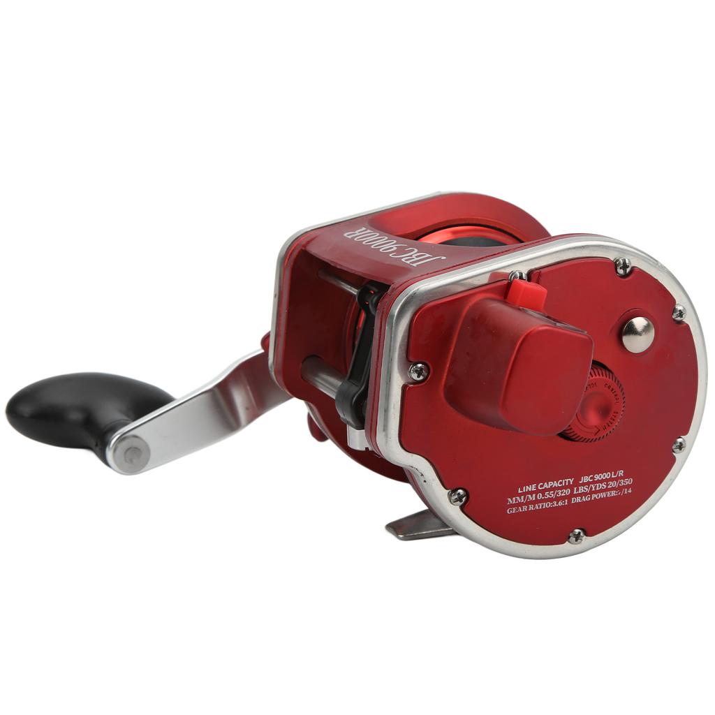 Fishing Reel 3.6:1 Ratio Drum Reel 7 14 Resistance with Line Counter for Long Shot Sea FishingRed Right Handed