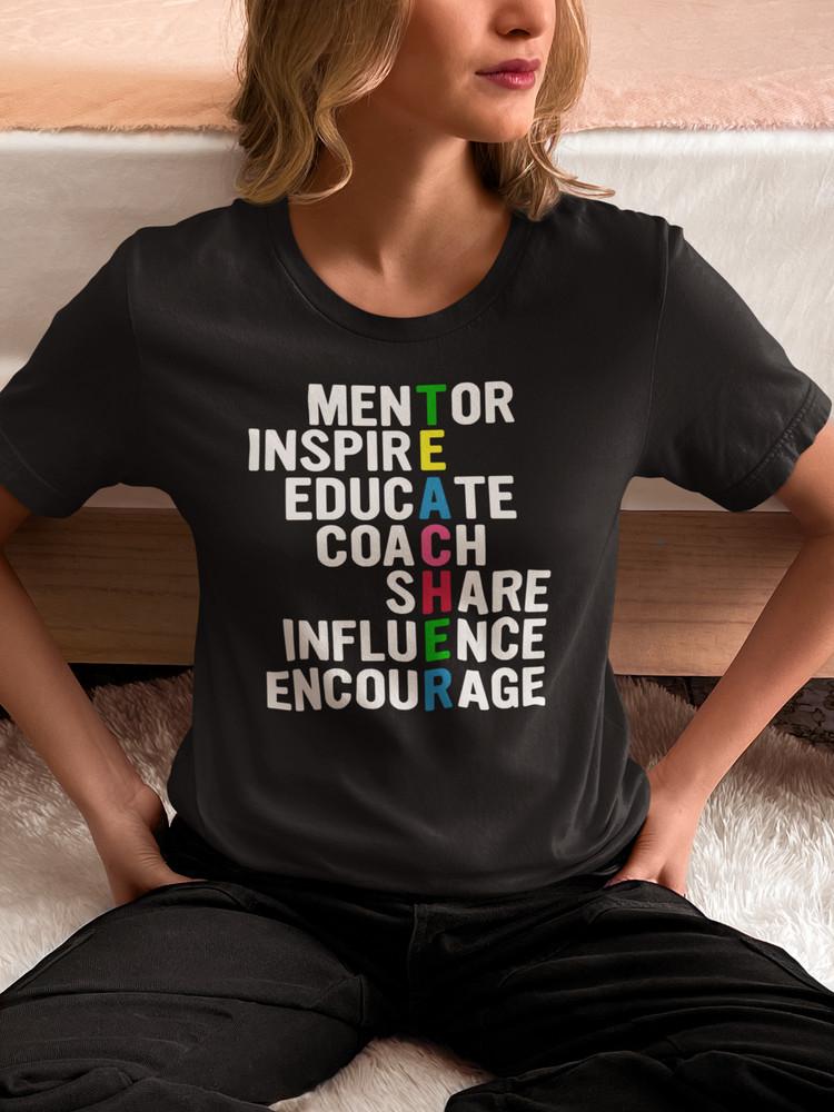 

Teacher T-Shirt Funny School Graphic Tee Educator Gift Top for Teaching Staff L