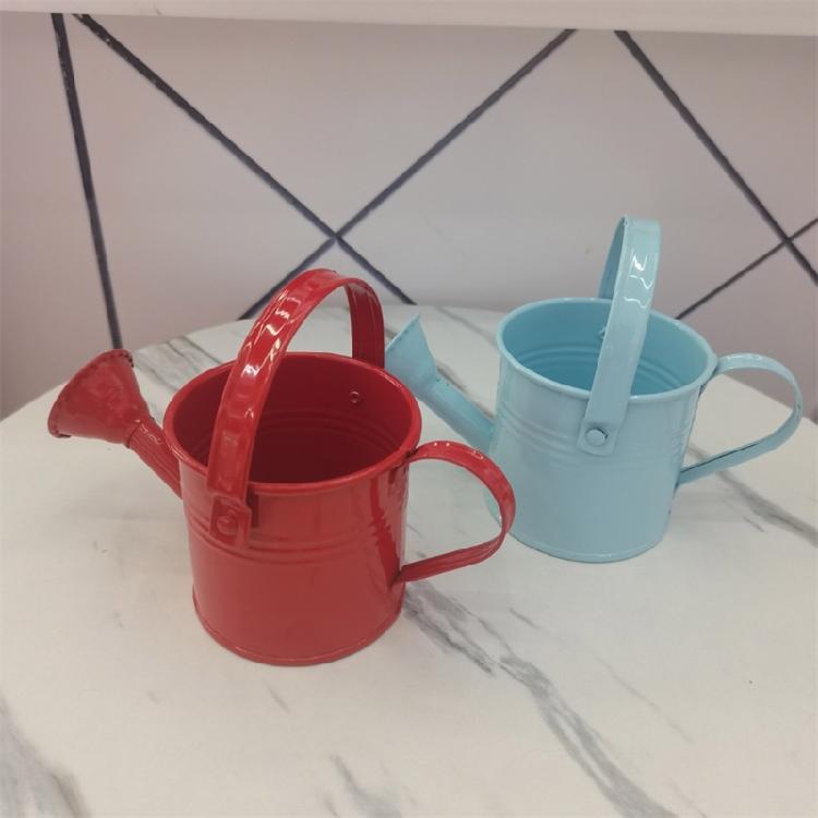 Brightly Colored Compact Watering Cans Galvanized Materials Heavy Duty Build Nonslip Grip For Terraces Plant Maintenance