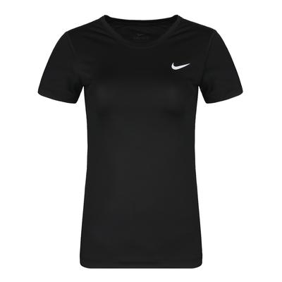Dri-Fit Pro Sade Günlük Hızlı Kuruyan Bisiklet Yaka Kısa Kollu Tişört Kadın Üst Siyah 938717-010