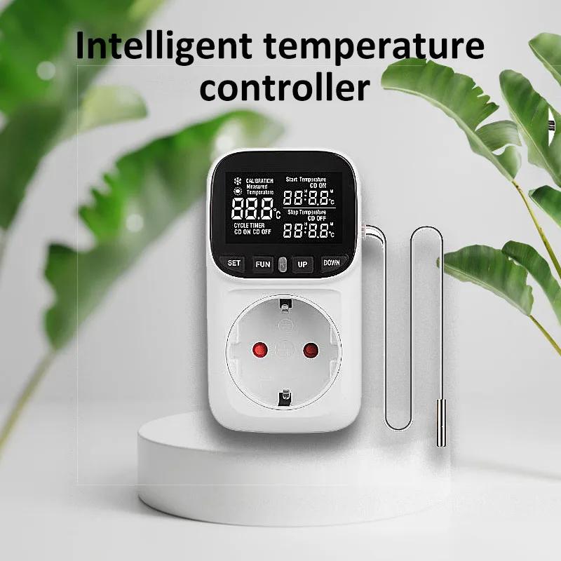 LCD Digital Display Thermostat Temperature Controller Socket 16A EU/US/UK Plug High-Precision Socket Outlet With Timer Sensor