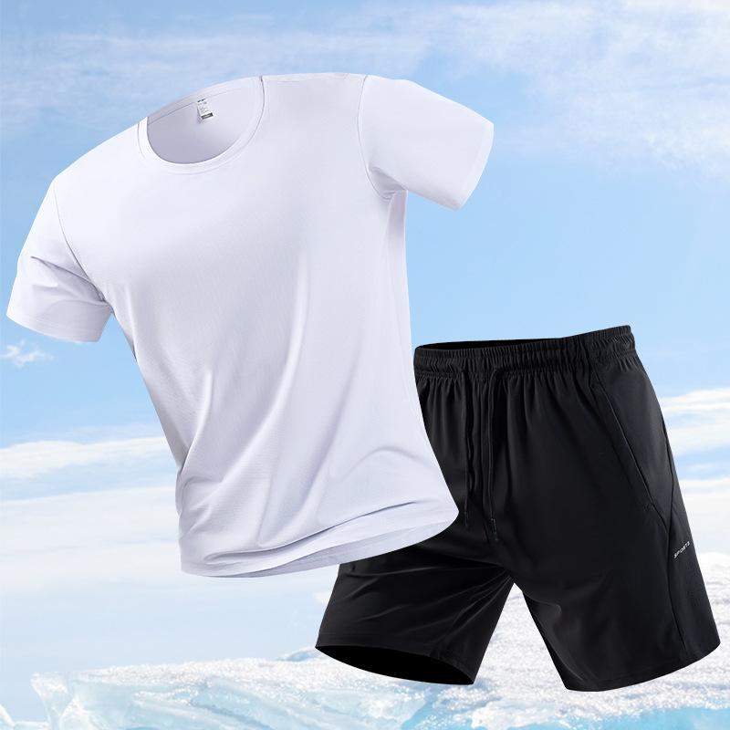 

Летний мужской костюм, повседневный комплект из двух предметов: футболка с короткими рукавами и шорты, уличный спортивный костюм в стиле хип-хоп 6XL