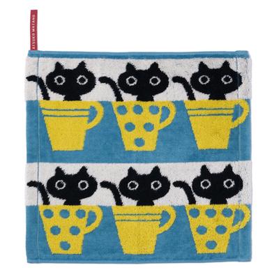 Nishikawa Atsuko Matano Wash Towel 34x35cm Soft To the Fluffy Finish with Untwisted MT3658 Cup Made In Blue TT33104641 Washable, Touch, 100% Cotton,
